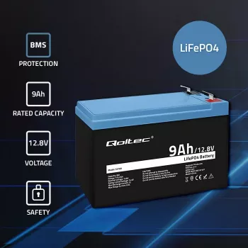 LiFePO4 litija dzelzs fosfāta akumulators 12.8V 9Ah 115.2Wh
