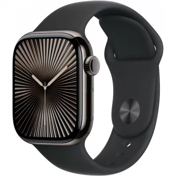 Apple Watch S10 Slate Titanium Sport Siksniņa Melna - M/L GPS + Cellular 42mm MWXH3QF/A 2024