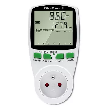 Jaudas mērītājs QOLTEC PM0627 3680W ar vēsturi