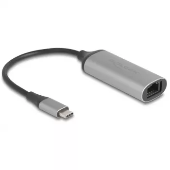 DeLOCK 81570 Kabeļa dzimuma mainītājs USB Type-C uz RJ-45 0,15m Antracīts