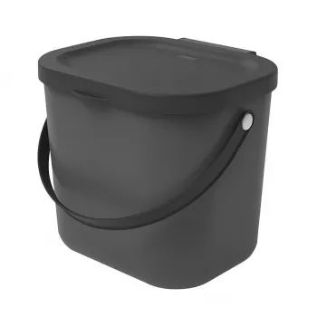 Rotho Albula taisnstūra atkritumu konteiners 6 L, antracīts, 200×235×208 mm