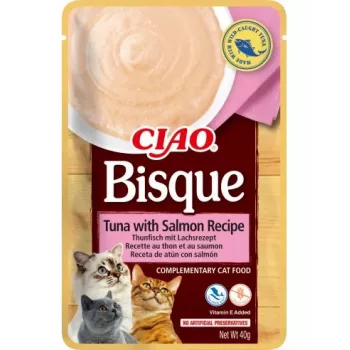 INABA Ciao Bisque Tuna with Salmon 40 g slapjš kaķu našķis