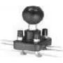 Montāžas pamatne RAM Mounts Double U-Bolt Ball Base 1–1.25 collu sliedēm, 3.81 cm lode, alumīnijs, melna
