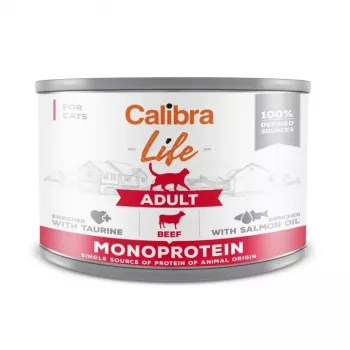 Slapjā barība kaķiem Calibra Life Adult Liellopu gaļa 200 g paciņa