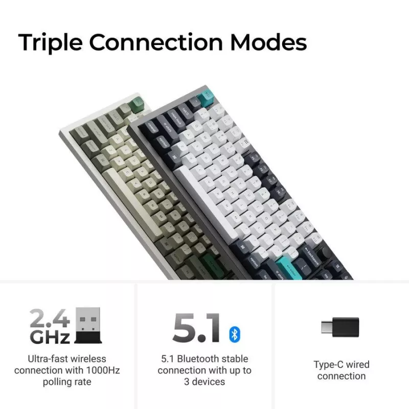 Mehāniskā tastatūra Keychron Q6 Max QMK VIA ar Gateron Jupiter slēdžiem, pilna izmēra izkārtojums