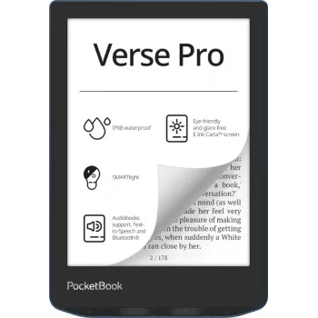 PocketBook Verse Pro e-grāmatu lasītājs ar skārienekrānu 16 GB Wi-Fi Melns, Zils
