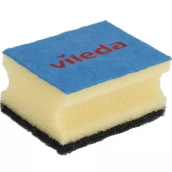 VILEDA taisnstūra šķiedras sūkļi roku mazgāšanai, dzelteni/melni/zili, 3 gab.