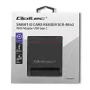 ID kartes skeneris QOLTEC Smart chip ID card scanner — USB, melns, 84.5×65×16 mm, 63 g