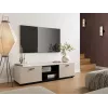 TV skapis SOHO 140 cm — krēmkrāsas virsma, melns rāmis