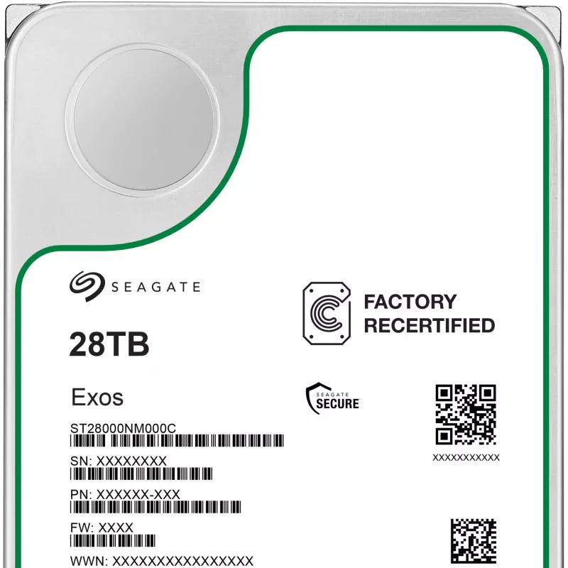 HDD Seagate Exos 3.5 inch 28TB SATA RECERTIFIED (ST28000NM000C-REC)