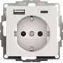 gira SCHUKO USB barošanas avots 2f System 55 modelis 245927, SCHUKO kontaktligzda ar integrētu USB uzlādi