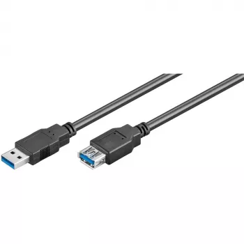 Wentronic Goobay USB 3.0 SuperSpeed pagarinātājkabelis, melns, 3 m - USB 3.0 spraudnis (A tips) > USB 3.0 ligzda (A tips) (93999)