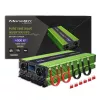 Qoltec Monolith sprieguma pārveidotājs | Akumulatora lādētājs | UPS | 2000W | 4000W | 12V uz 230V | Tīrs sinusoidāls | LCD melns-zaļš