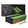 Qoltec Monolith sprieguma pārveidotājs | Akumulatora lādētājs | UPS | 2000W | 4000W | 12V uz 230V | Tīrs sinusoidāls | LCD melns-zaļš