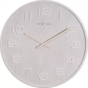 NeXtime 3096WI - Sienas pulkstenis - kvarca - Apaļš - Balts - Koks