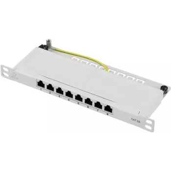 Renkforce RF-4996630 8 Portu Patch-Panel 254 mm (10) CAT 6a 0.5 HE Pelēks (RF-4996630)