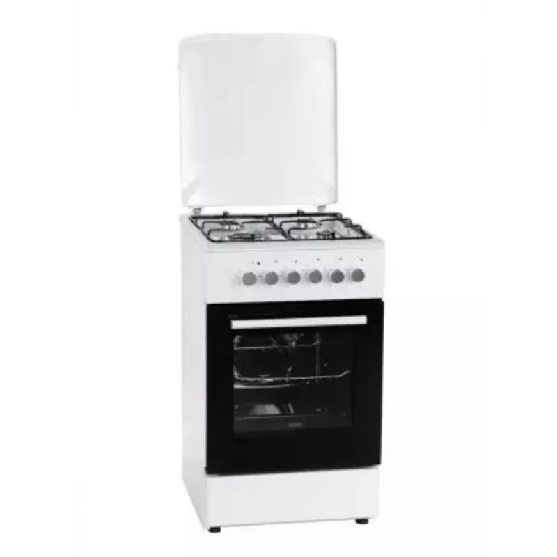Elektriski-gāzes plīts MPM MPM-56-KGM-04, 4 degļi, 56 cm, elektriskā cepeškrāsns, melna