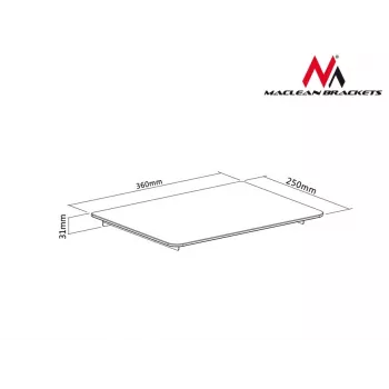 Plaukta aksesuārs MACLEAN MC-629 — skavas plaukts TV/DVD, 360×250 mm, max slodze 8 kg