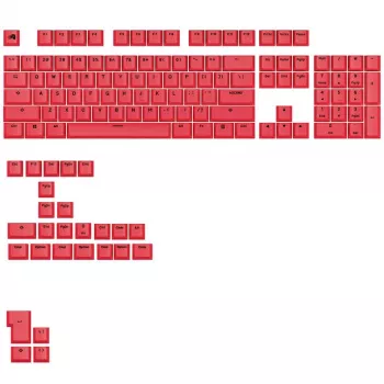 Keycaps GLORIOUS GPBT Basics — PBT, US ANSI izkārtojums, sarkani akcenti