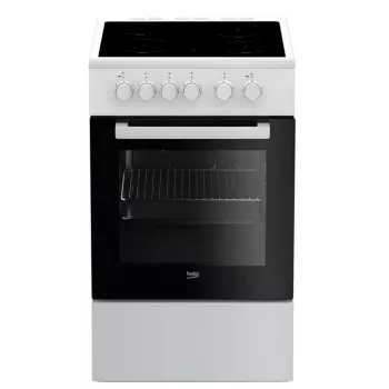 Beko FSS57000GW brīvi stāvoša plīts ar keramikas plīts virsmu, melna, balta