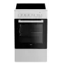 Beko FSS57000GW brīvi stāvoša plīts ar keramikas plīts virsmu, melna, balta