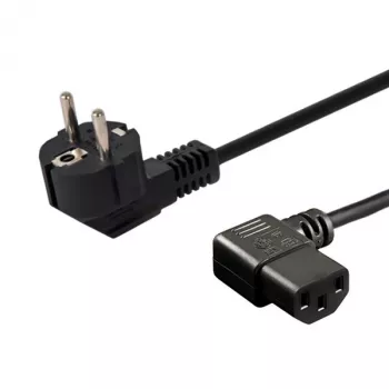 Strāvas kabelis SAVIO CL-116 — 1,8 m, melns, leņķveida spraudnis C7/C8 uz leņķveida IEC C13, 3 dzīslas 0,5 mm²