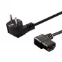 Strāvas kabelis SAVIO CL-116 — 1,8 m, melns, leņķveida spraudnis C7/C8 uz leņķveida IEC C13, 3 dzīslas 0,5 mm²