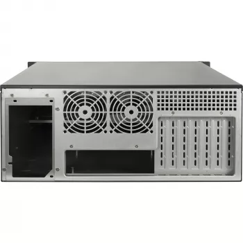 Rackmount korpuss INTER-TECH IPC 4U-4508 Melns — 4U servera/datora šasija, stiprināšana statīvā