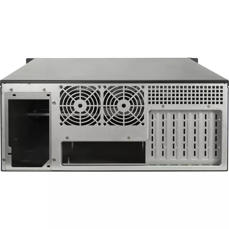 Rackmount korpuss INTER-TECH IPC 4U-4508 Melns — 4U servera/datora šasija, stiprināšana statīvā