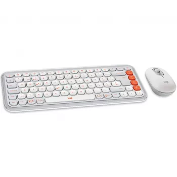 Pele Logitech POP Icon Combo Bluetooth QWERTZ Šveices Oranžs Balts
