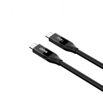 USB-C kabelis Unitek C14100ABK01-2M — 2 m, 100W jaudas padeve, 40 Gbps dati