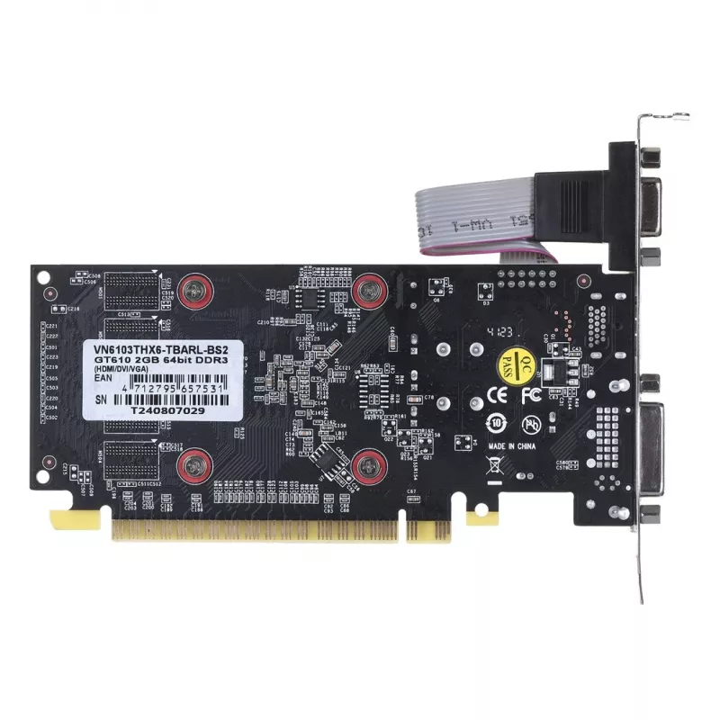 Videokarte BIOSTAR GeForce GT 610 — 2 GB GDDR3, 64 bitu, PCIe x16, 700 MHz