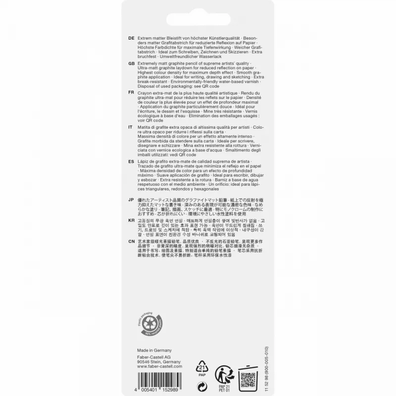 Faber-Castell 115298 Multi grafīta zīmuļu komplekts 4 gab. Melns