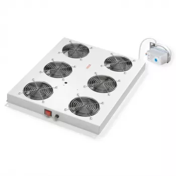 ROLINE 19 inch jumta ventilatora bloks ar 6 ventilatoriem un termostatu, tērauda korpuss, pelēks