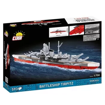 Konstruktors Cobi Kaujas kuģis Tirpitz 593 daļas, mēroga modelis