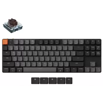 Bezvadu mehāniskā tastatūra Keychron K1X-A3 Ultra-slim RGB fona apgaismojums, bezvadu savienojums, kompakts izkārtojums