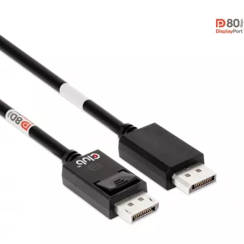 CLUB3D DisplayPort 2.1 Divvirzienu VESA DP80 Sertificēts Kabelis 4K240Hz, 8K60Hz vai 10K30Hz M/M 1.2m/3.94ft