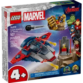 Būvēšanas komplekts LEGO Marvel Super Heroes Captain America Thanos 76319 — 107 detaļas, 2 minifigūras, vecums 4+