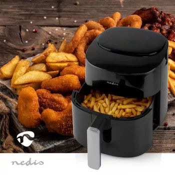 Gaisa fritieris Nedis KAAF160BK, viens grozs, 4,2 L, 1300 W, melns