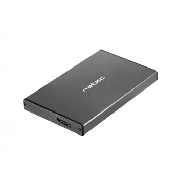 NATEC RHINO GO ārējais korpuss USB 3.0 2.5'' SATA HDD/SSD, melns alumīnijs