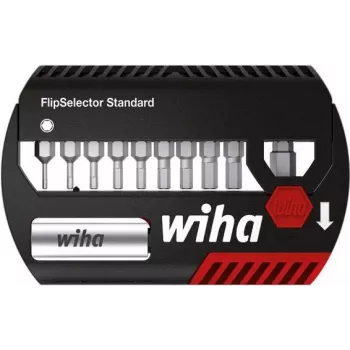 Wiha FlipSelector Standard skrūvgriežu uzgaļu komplekts, 11 gab., 25 mm poliamīda uzgaļi, 1/4 collu sešstūra kāts