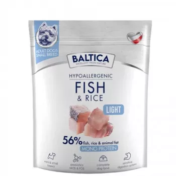 BALTICA Nutraceutic Hypoalerģēniska Light S Zivs ar rīsiem - sausā suņu barība - 1kg
