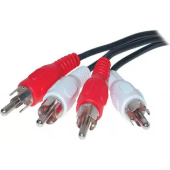 S/CONN Audio kabelis 2 x 2 RCA 2,5 m Melns Sarkans Balts Vīrietis Vīrietis