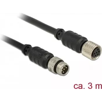Seriālais pagarinātājkabelis Navilock 62973 M8 3m Melns
