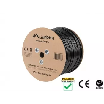 Lanberg LCU5-30CU-0305-BK Tīkla kabelis 305 m Cat5e U/UTP Melns