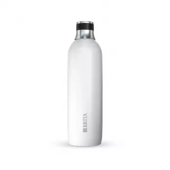 Brita sodaTRIO 1046735 karbonizatora pudele, nerūsējošais tērauds, 1 l, balta