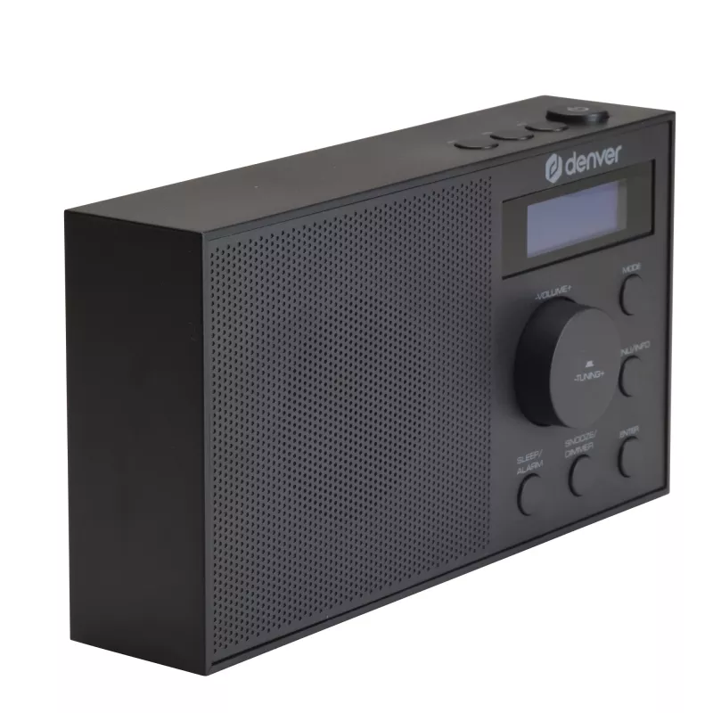 Radio DENVER DAB-51B — kompakts digitālais radio DAB+/FM/AM, melns