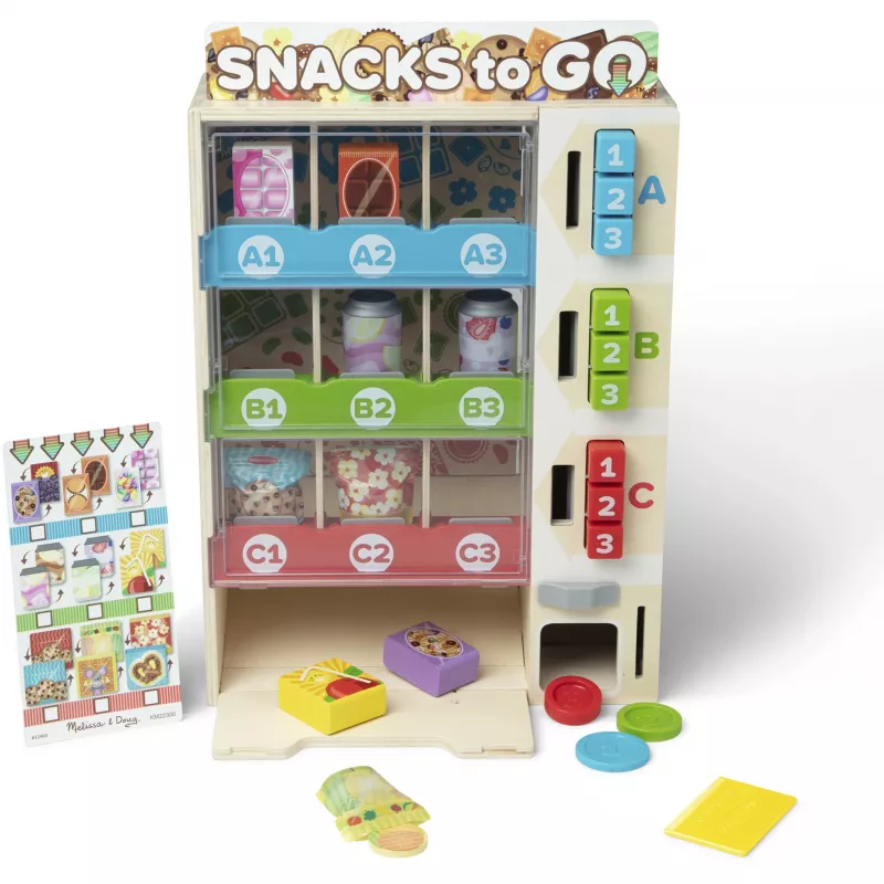Melissa & Doug - Pārdošanas automāta rotaļu komplekts no koka, veikaliņš