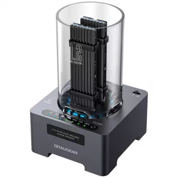 Doku stacija GrauGear M.2 NVMe SSD Station DM.2 Klone 20Gbit ar ventilatoru