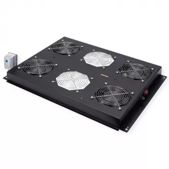 Dzesēšanas ventilators ROLINE 19 inch jumta montāžas bloks 4 ventilatori Termostats melns